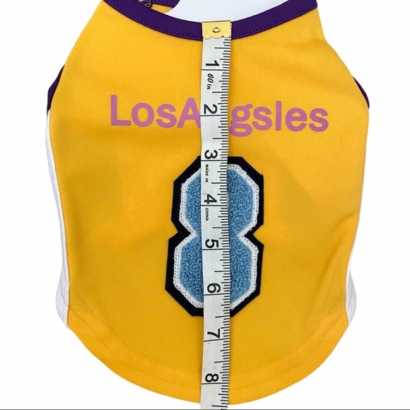 LA LAKERS Pet Jersey #8 Blooper Issue New w/flaw - Picture 5 of 9